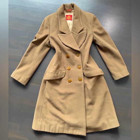 Vivienne Westwood Jackets & Blazers - Vivienne Westwood tan beige pea coat red label size 42
